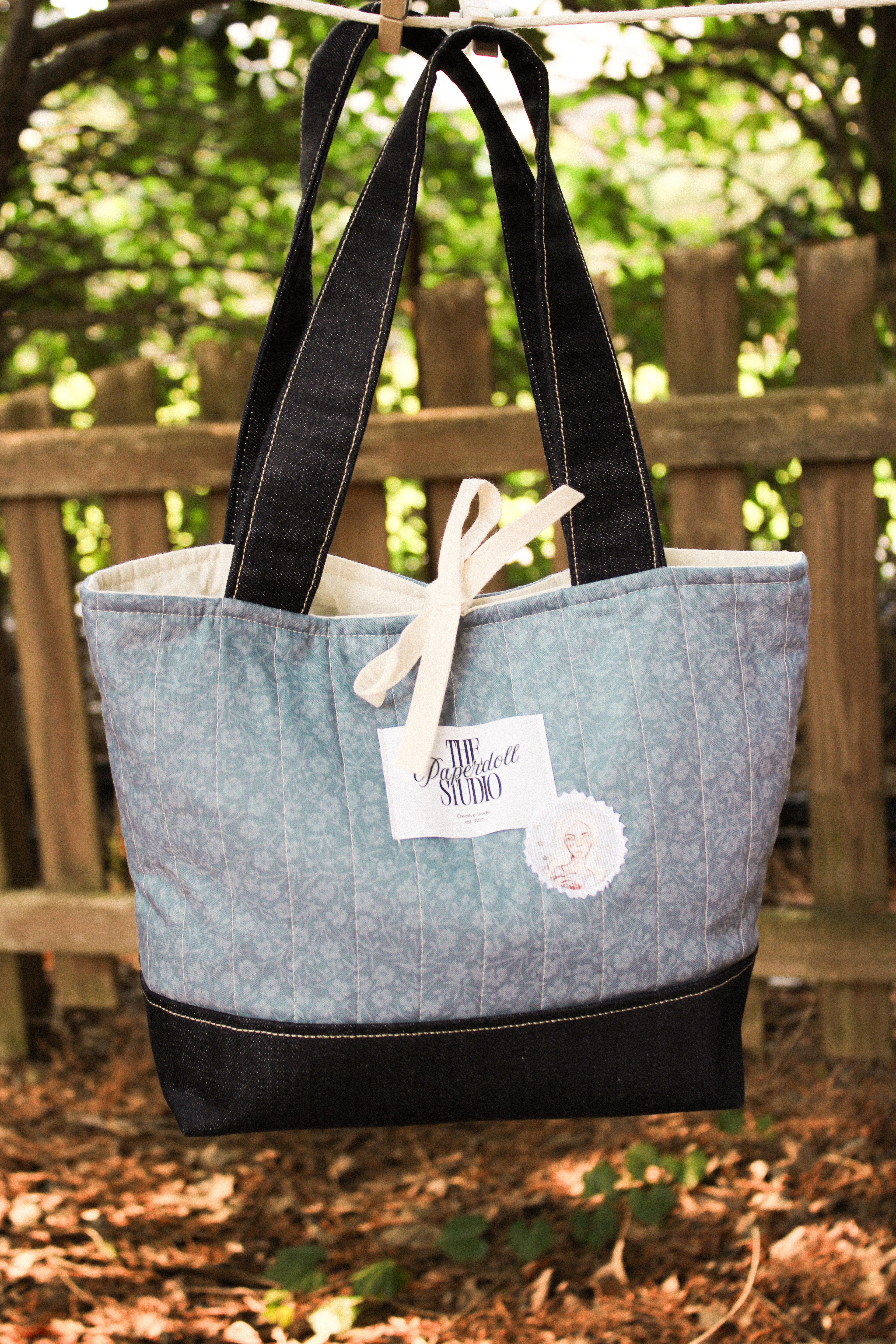 Dusty Denim Blue Tote Bag
