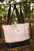 Pink Denim Tote Bag.