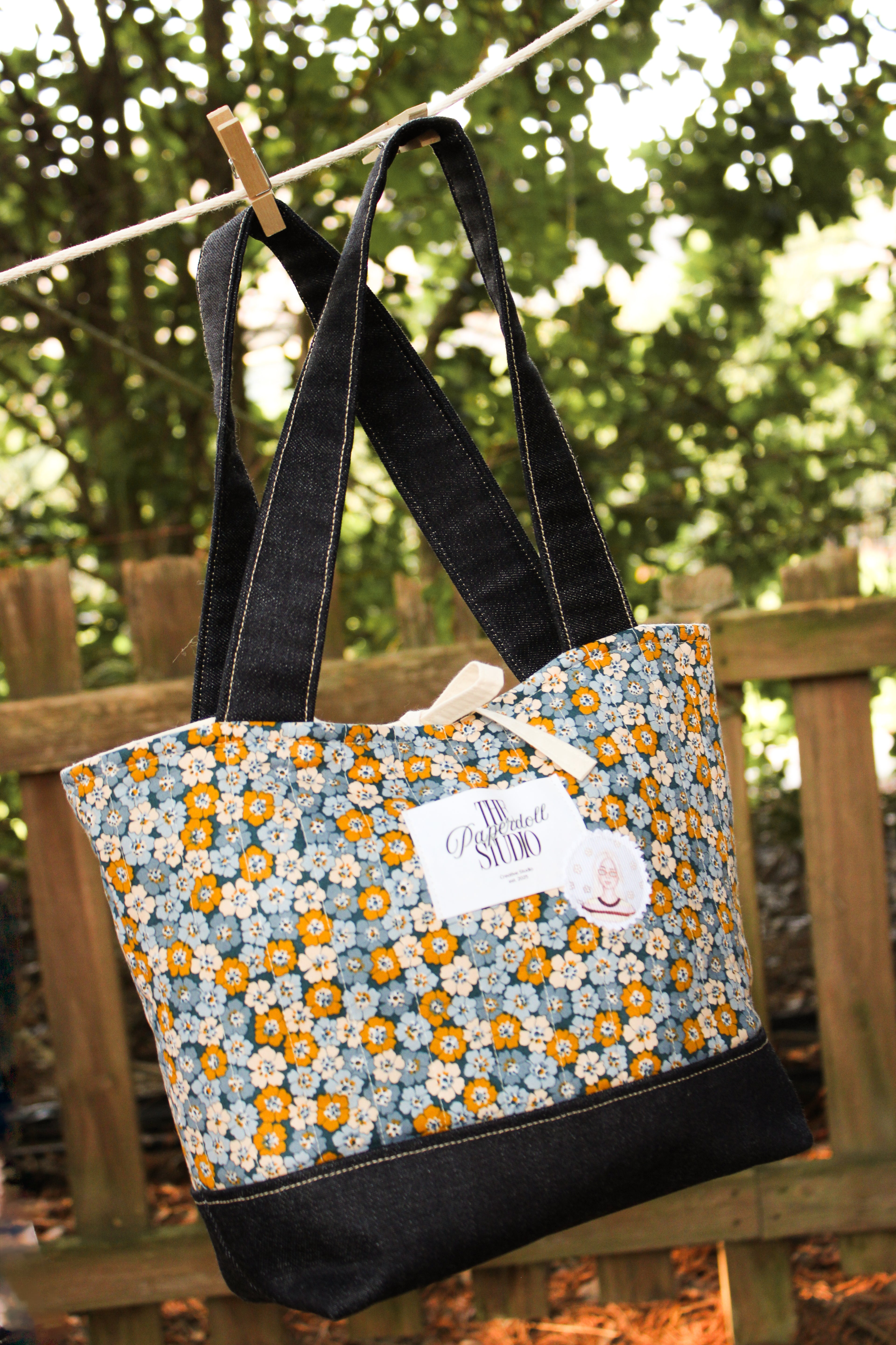 Daisy Denim Tote Bag