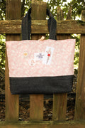 Pink Flowers & Denim, Big Tote Bag
