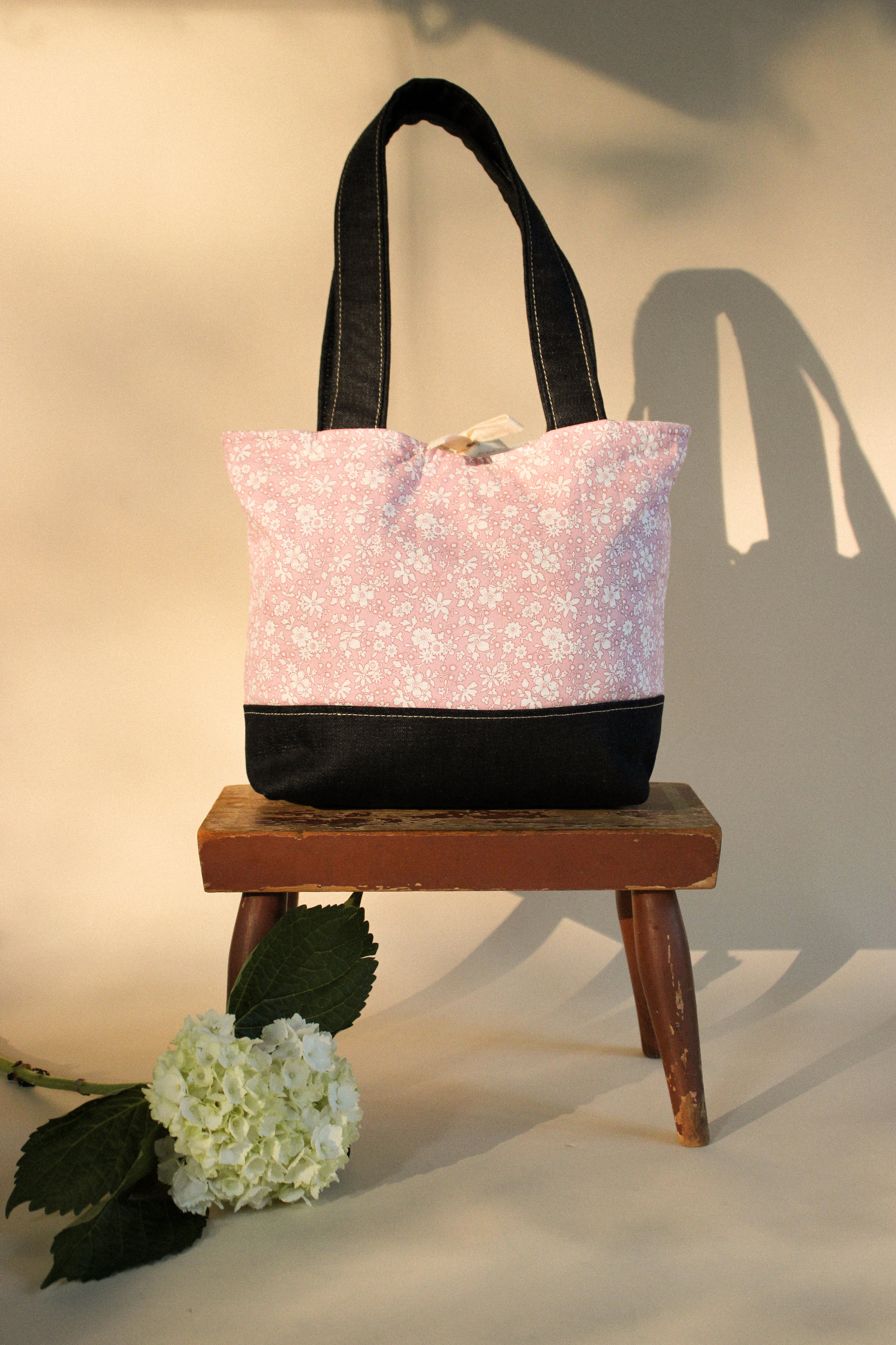 Pink Denim Tote Bag.