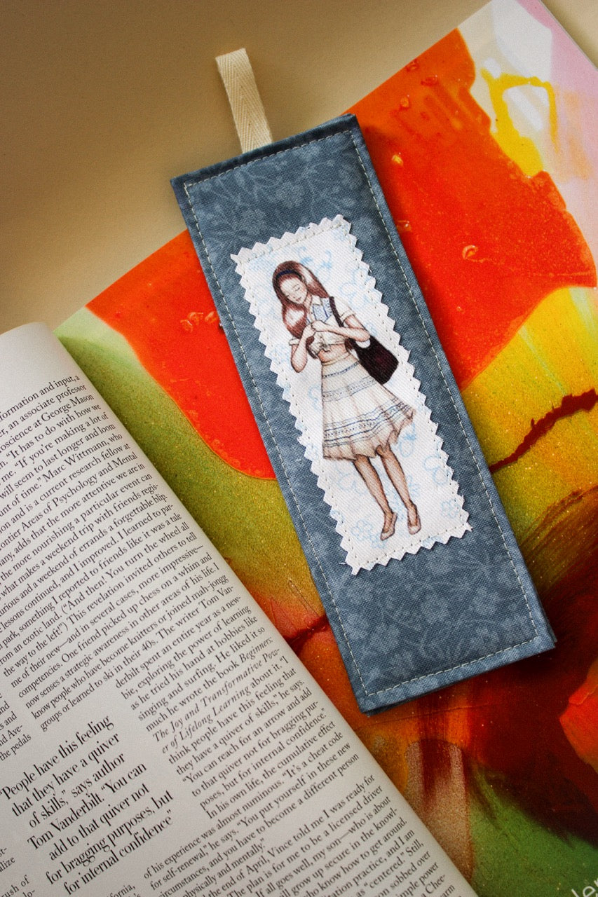 Liberty Blue Brunette Bookmark