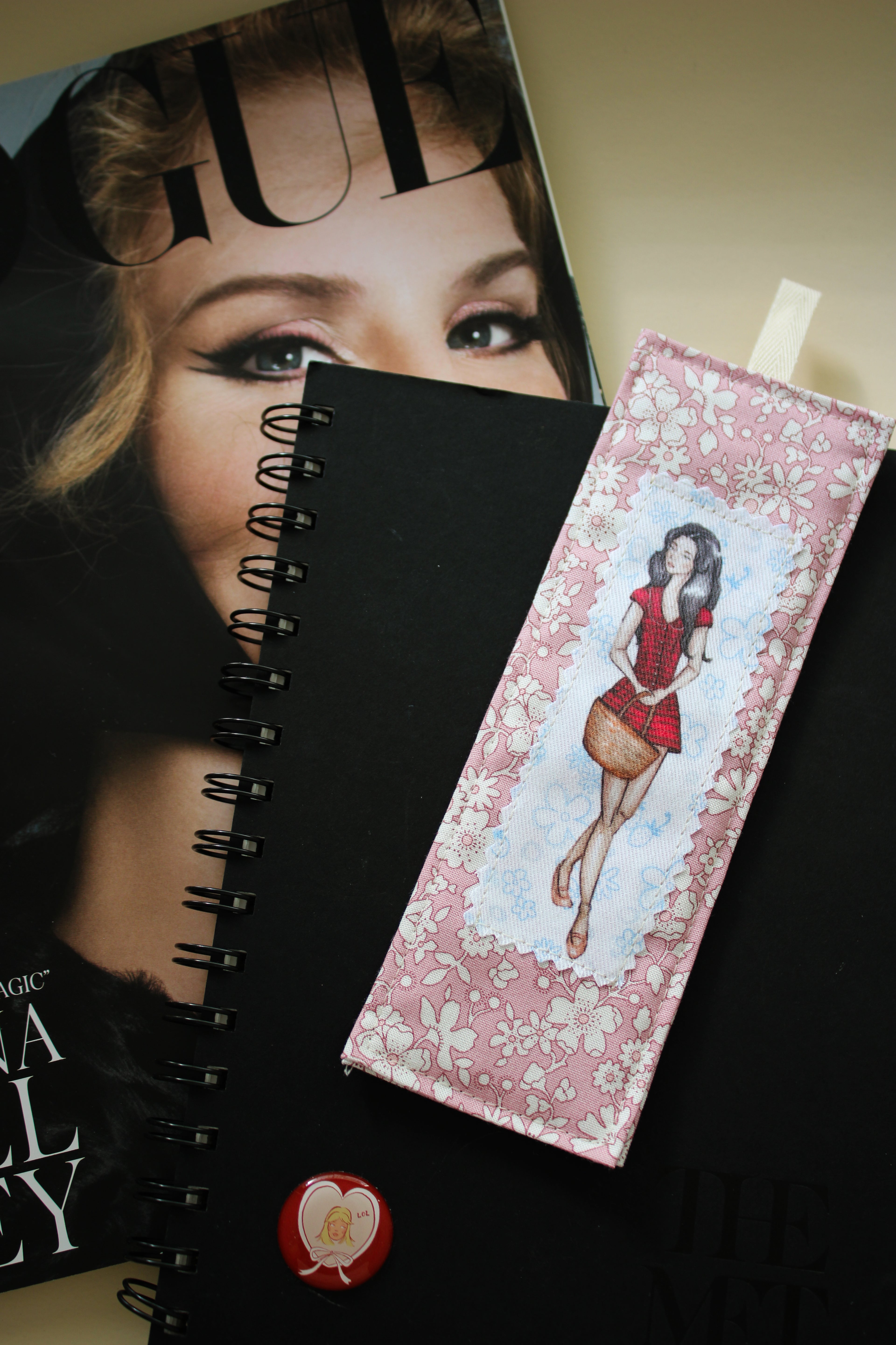 Liberty Pink Brunette Bookmark