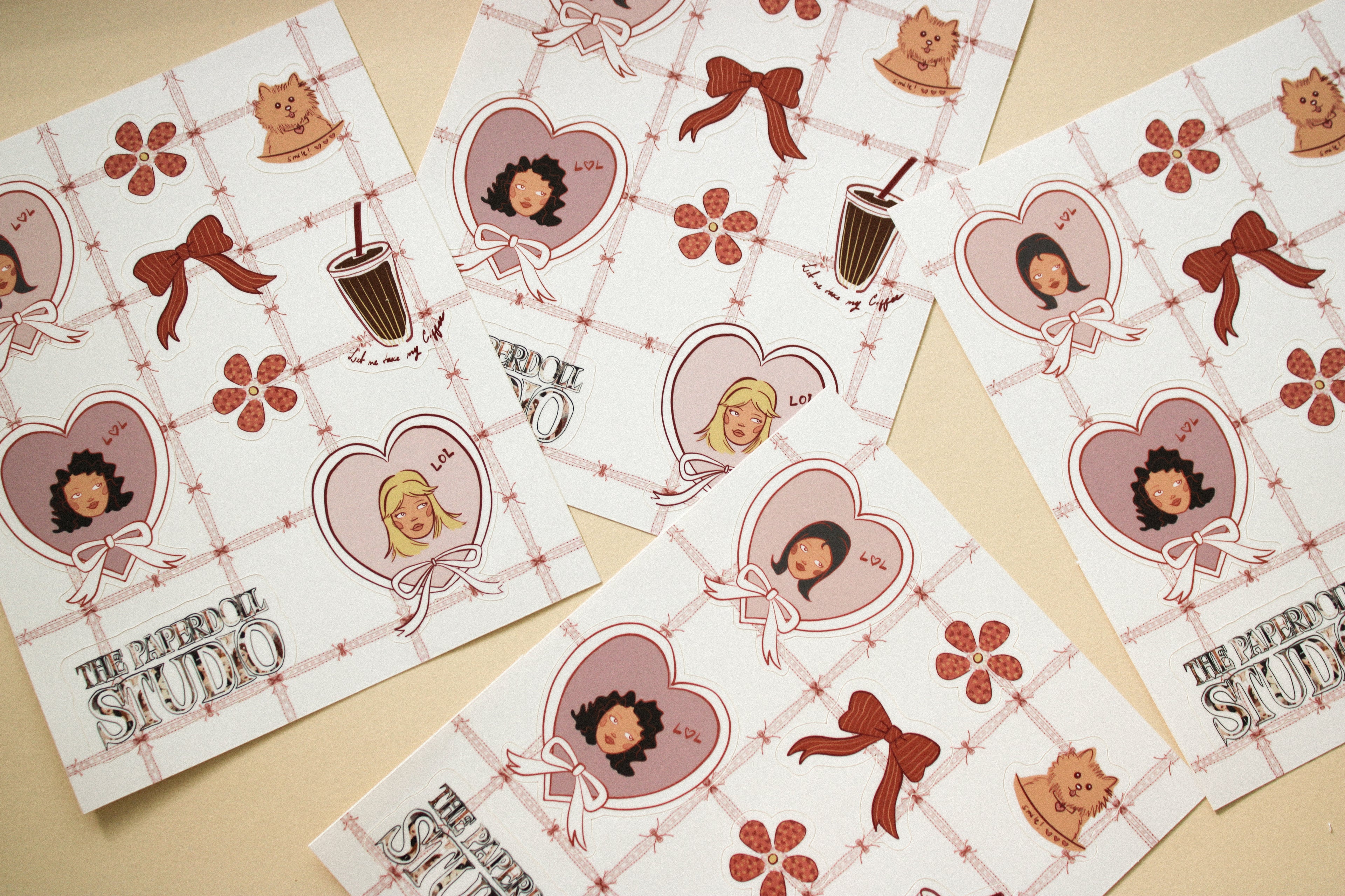 Pink Paperdoll Vinyl Stickers