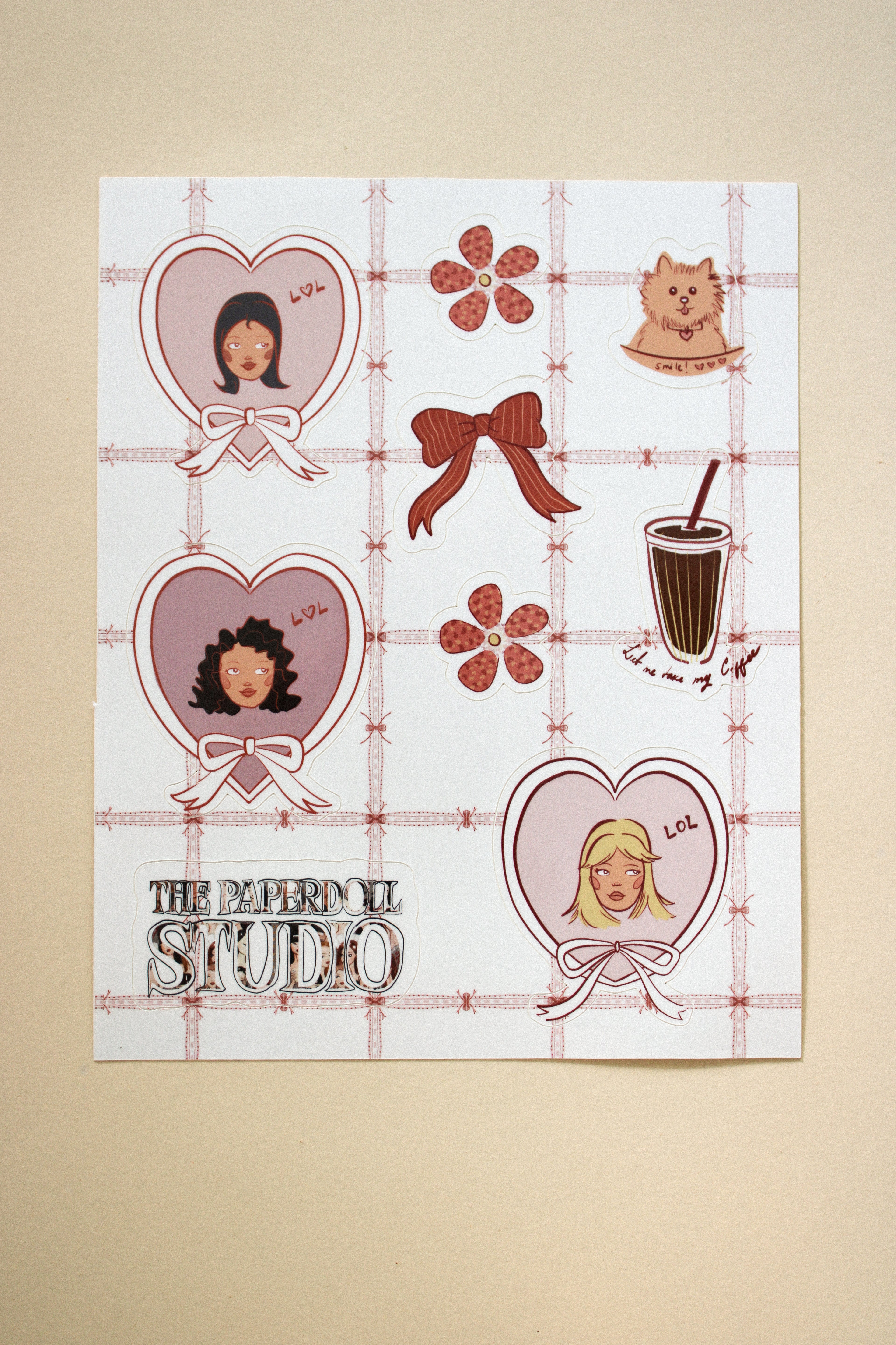Pink Paperdoll Vinyl Stickers