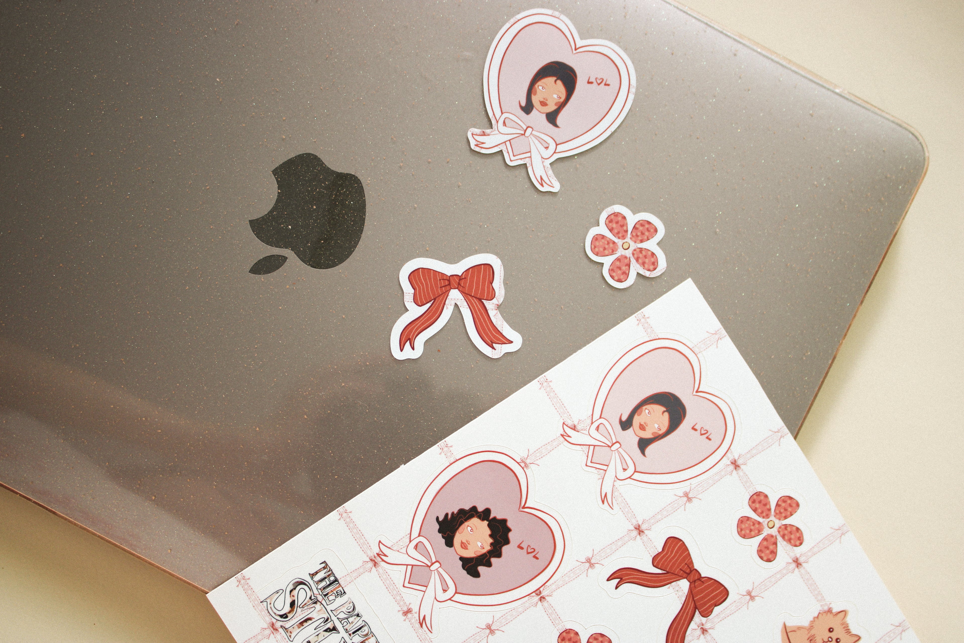 Pink Paperdoll Vinyl Stickers