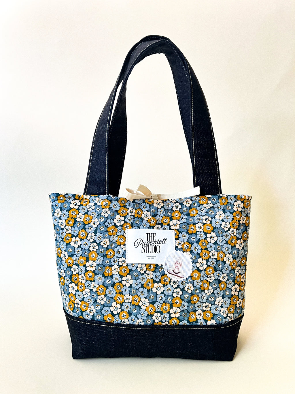 Flowers & Denim Tote Bag