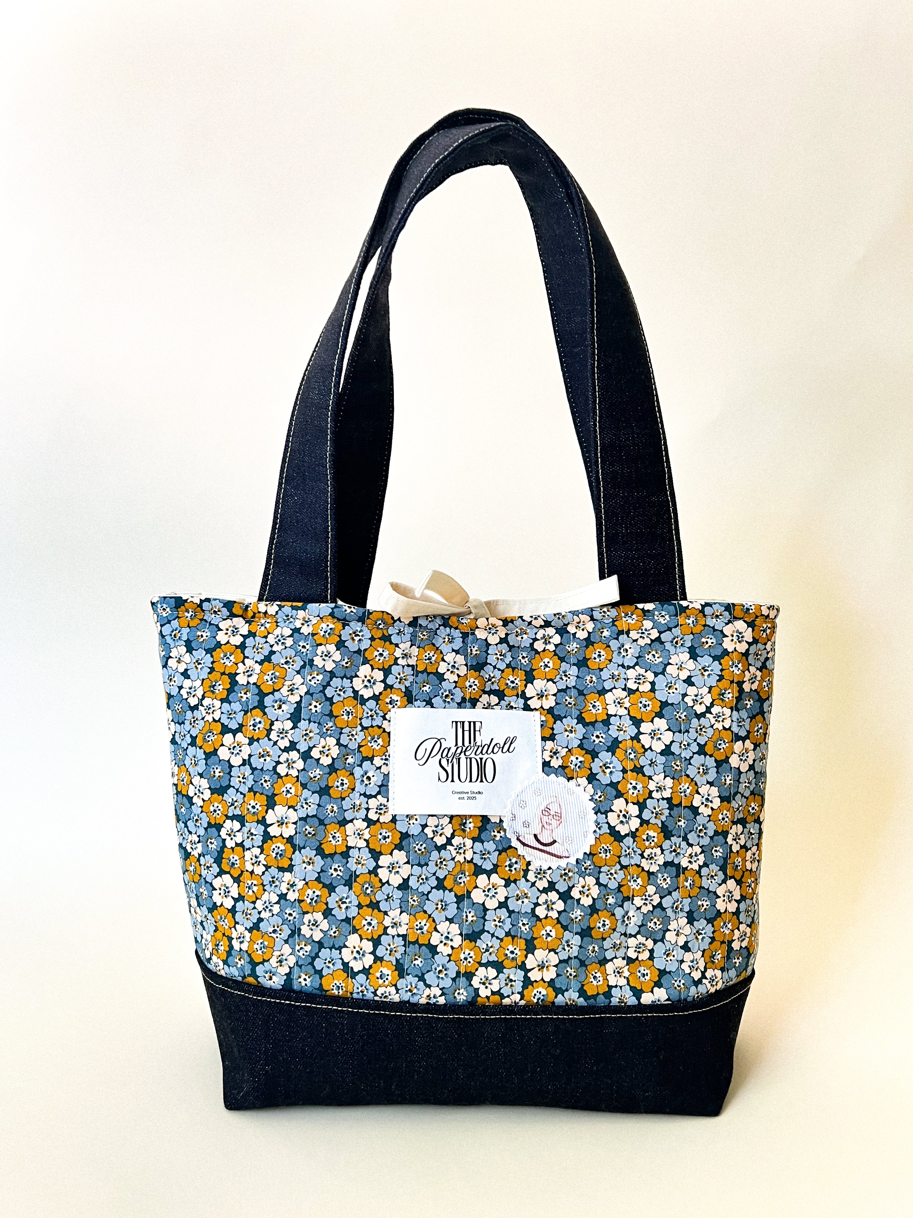 Flowers & Denim Tote Bag