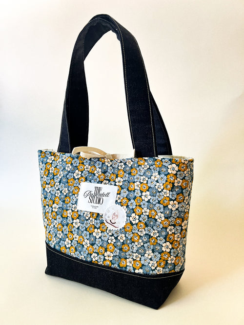 Flowers & Denim Tote Bag