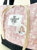 Pink Flowers & Denim Tote Bag.