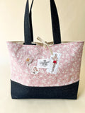 Pink Flowers & Denim, Big Tote Bag