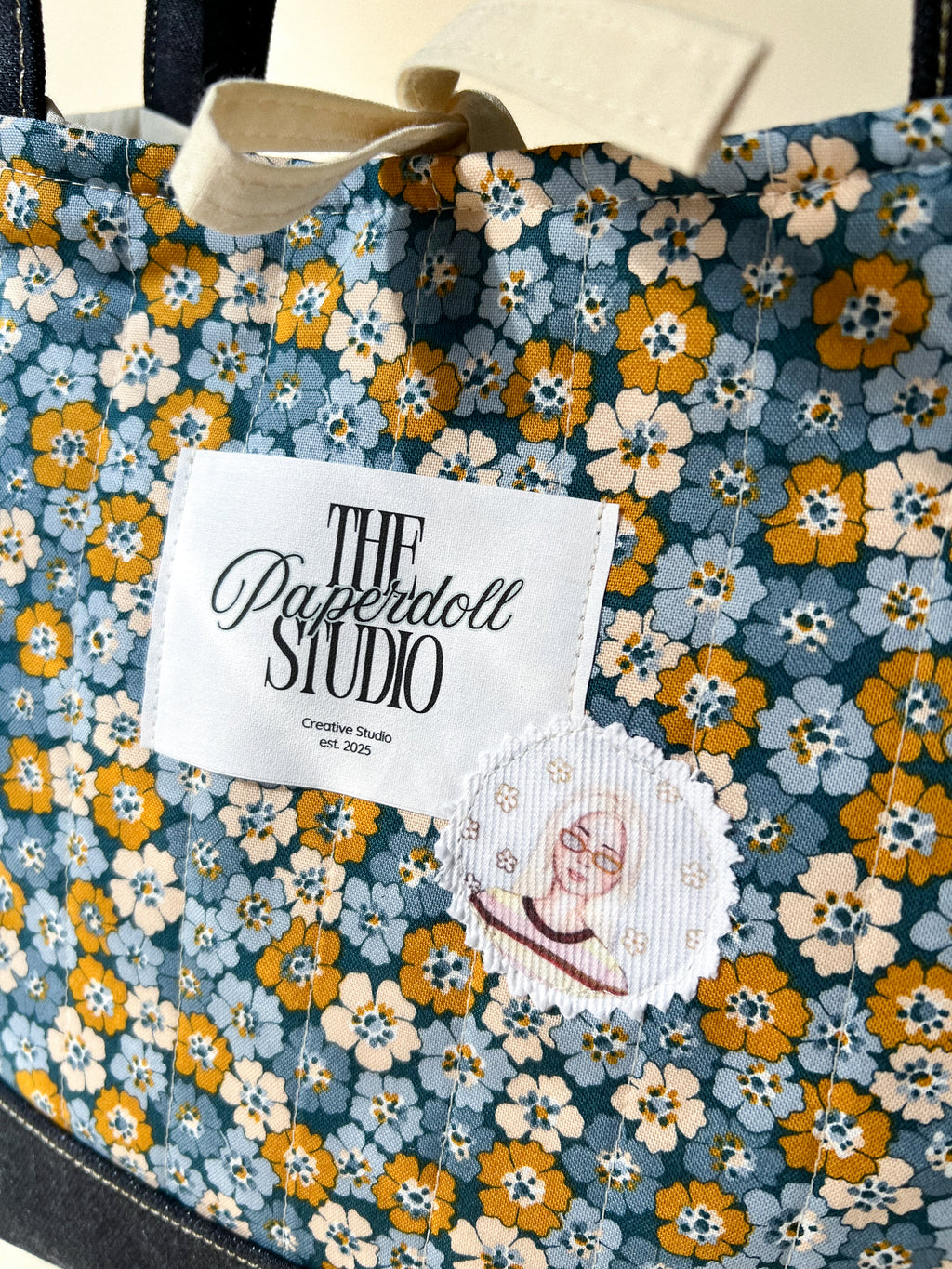 Flowers & Denim Tote Bag
