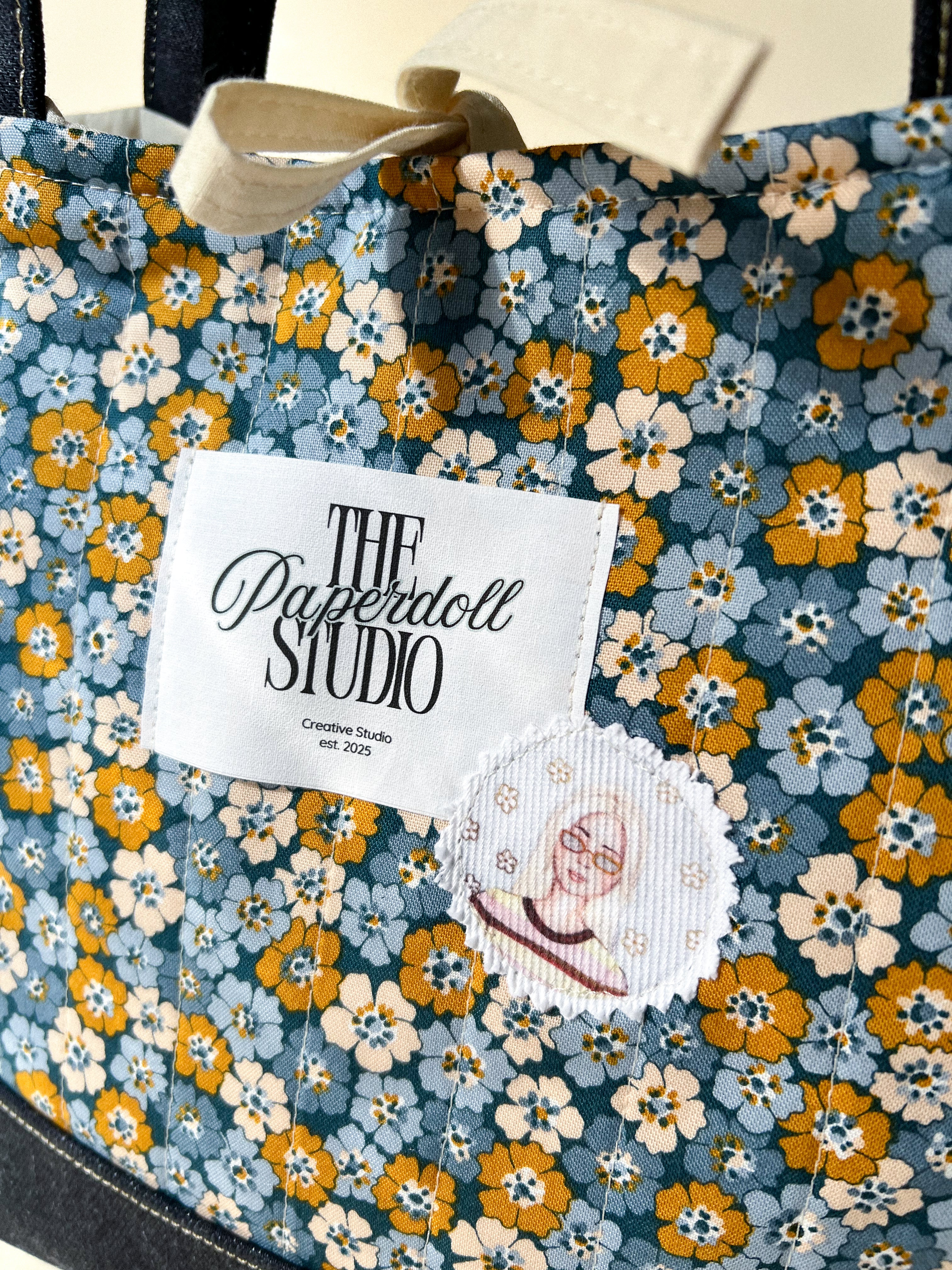 Flowers & Denim Tote Bag