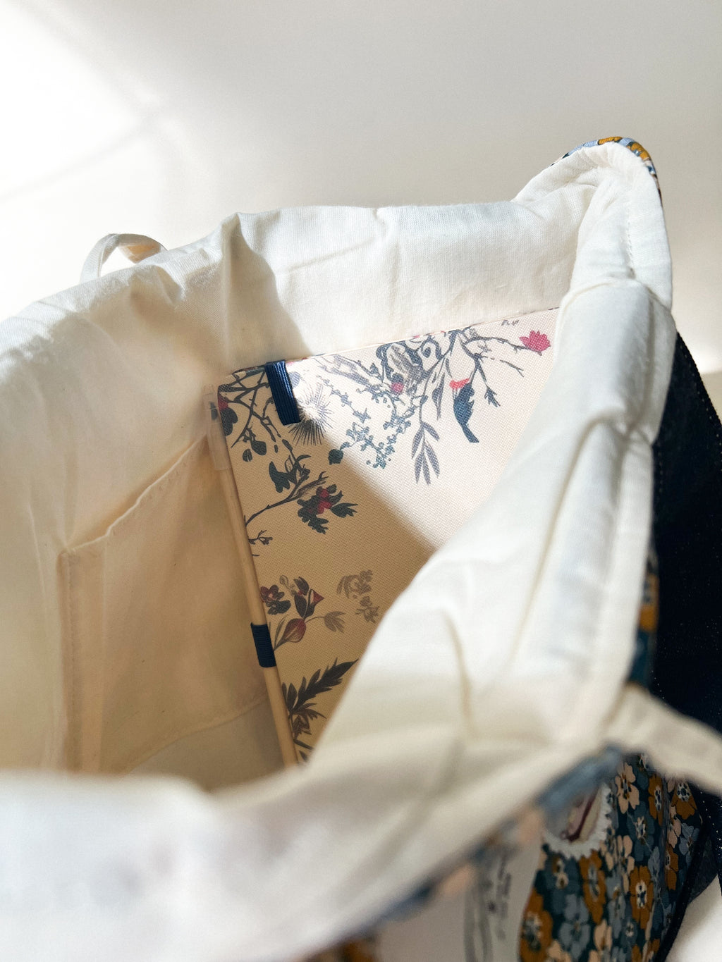 Flowers & Denim Tote Bag